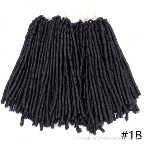 MYZYR Synthetic Faux Locs Braiding Hair Extensions for Women Soft Dreadlocks Crochet Braids Jumbo Dread Hairstyle Ombre Color